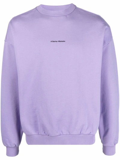 Shop A Better Mistake Essential Logo-print Sweatshirt In Violett