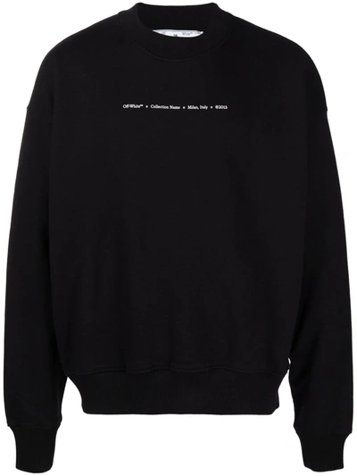 Shop Off-white Tornado Arrow Cotton Sweatshirt In Schwarz