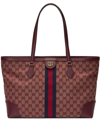 Shop Gucci Gg-canvas Tote Bag In Braun