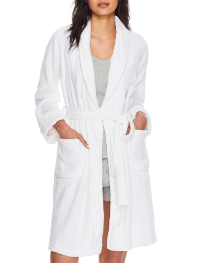 Shop Lauren Ralph Lauren So Soft Shawl Collar Fleece Robe In White