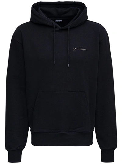 Shop Jacquemus Le Sweatshirt Brodé In Black