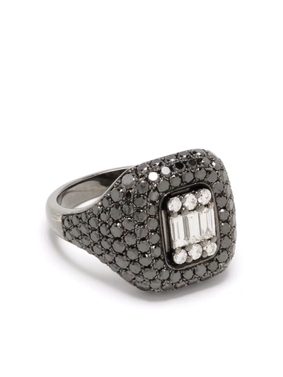 Shop Monan 14kt White Gold Diamond Ring In Silver