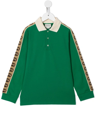 Shop Gucci Logo Polo Shirt In Green