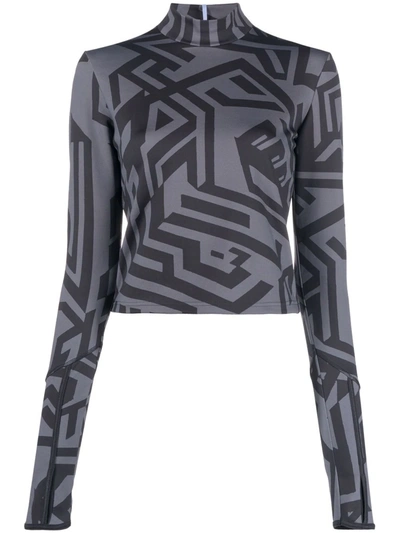 Shop Mcq By Alexander Mcqueen Geometric-print Top In Black