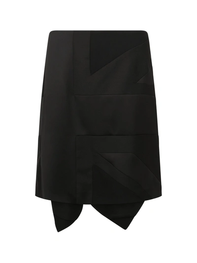Shop Burberry Silk Skirt In Black