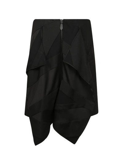 Shop Burberry Silk Skirt In Black