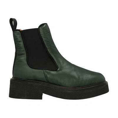 Shop Marni Padded Nylon Chelsea Boots In Forest Night