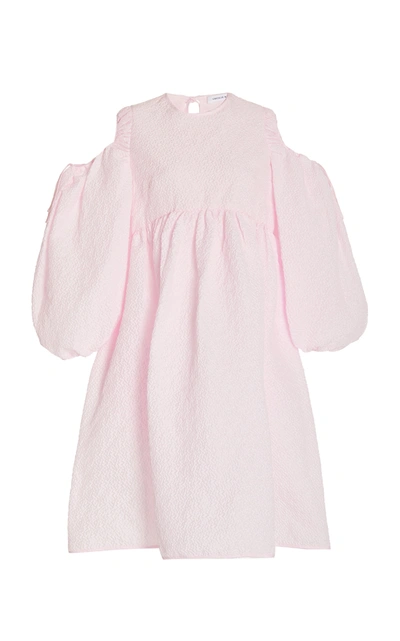 Shop Cecilie Bahnsen Women's Janessa Puff-sleeve Cloqué Midi Dress In Pink