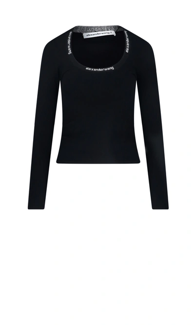 Shop Alexander Wang T Logo Sweater In Black