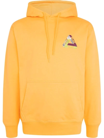 Shop Palace Tri-tex Logo-print Hoodie In Yellow