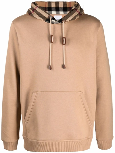 Shop Burberry Vintage-print Hoodie In Brown