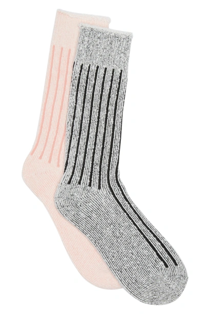 Shop Abound Ribbed Crew Socks In Pink Sand- Char Multi