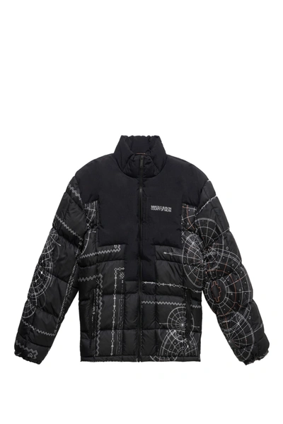 Shop Marcelo Burlon County Of Milan Black Astral Puffer Jacket