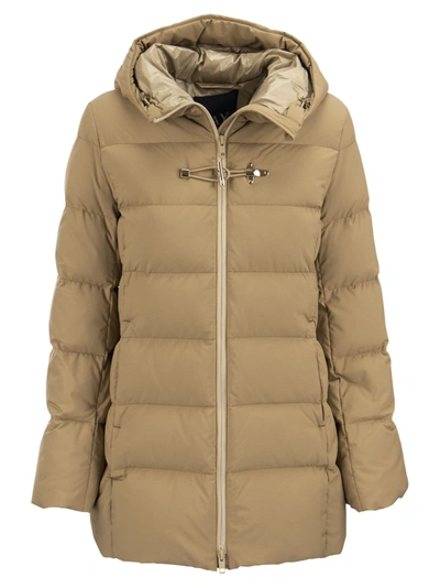 Shop Fay Down Jacket With Alamaro In Beige