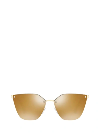 Shop Prada Pr 68ts Pale Gold Sunglasses