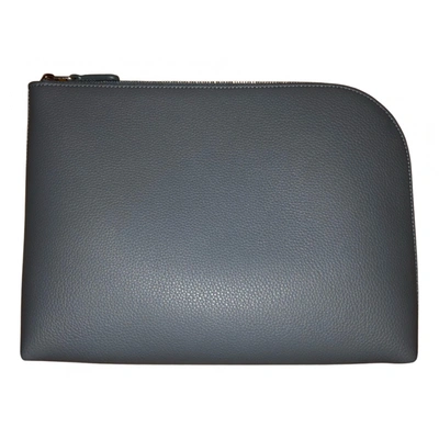 Pre-owned The Row Leather Clutch Bag In Blue