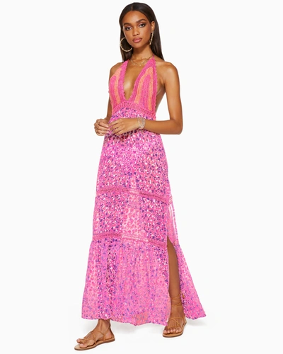 Ramy Brook Printed Rosella Tiered Maxi Dress In Pink Leopard | ModeSens