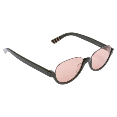 Pre-owned Fendi Pink/green Acetate Fs5326 Half Rim Sunglasses