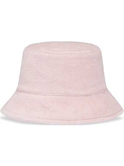 Shop Miu Miu Terry Bucket Hat In Pink