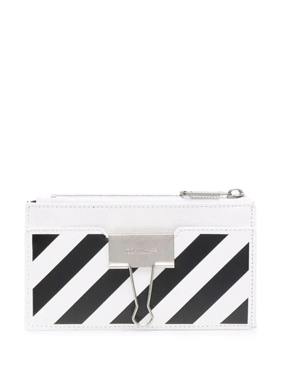 Shop Off-white Binder Clip Compact Wallet In White