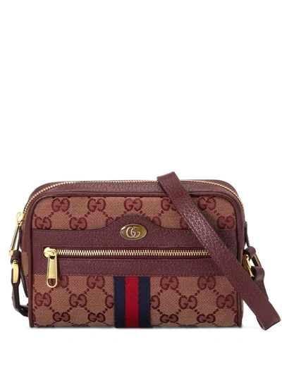 Shop Gucci Gg-canvas Crossbody Bag In Brown