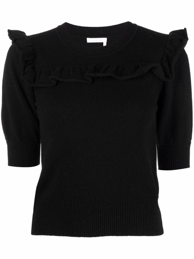 Shop See By Chloé Wool Knit Top In Black