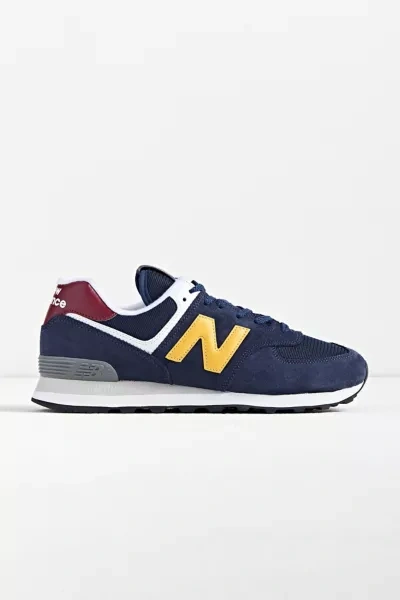 Shop New Balance 574 Sneaker In Navy
