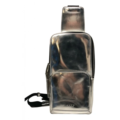 Pre-owned Alyx Leather Backpack In Silver