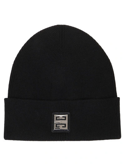 Shop Givenchy 4g Patch Beanie In Black