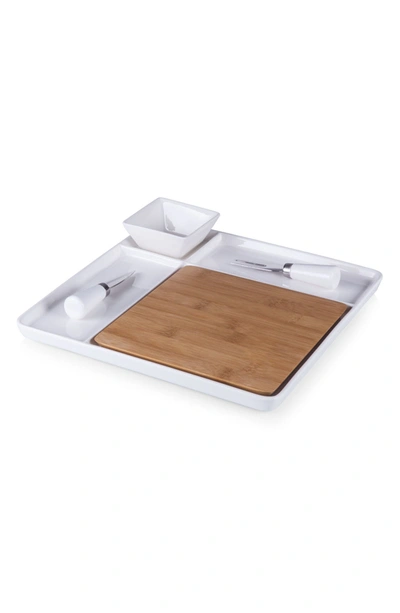 Shop Picnic Time Peninsula Cutting Board & Serving Tray In Brown