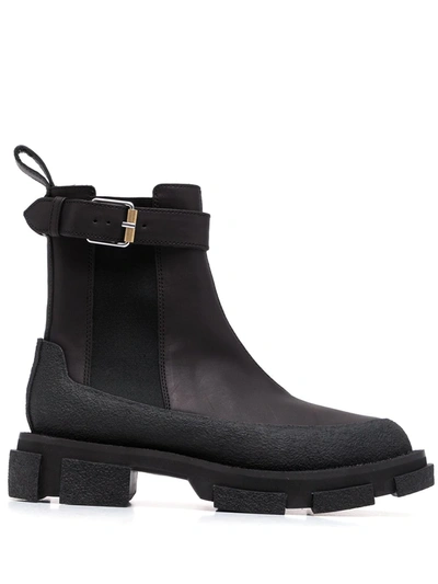 Shop Dion Lee Gao Buckled Ankle Boots In Black