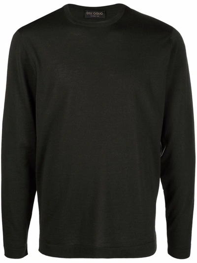 Shop Dell'oglio Crew-neck Merino Jumper In Green