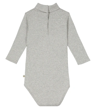 Shop Bonpoint Baby Cotton Jersey Bodysuit In Grey