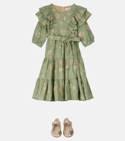 Shop Paade Mode Floral Cotton Dress In Green