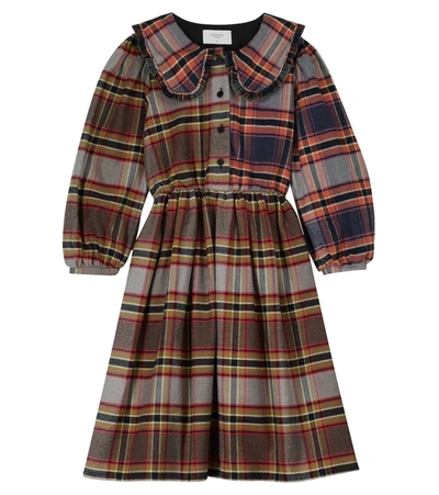Paade Mode Checked Cotton Dress In Multicoloured