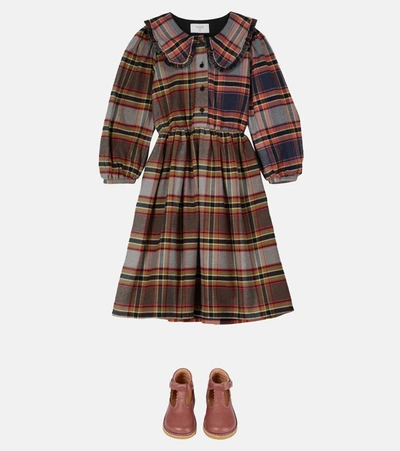 Paade Mode Checked Cotton Dress In Multicoloured