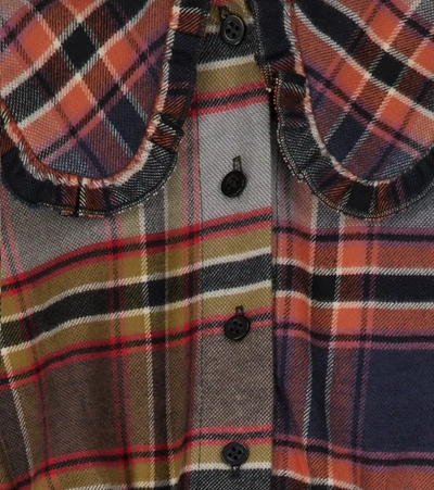Paade Mode Checked Cotton Dress In Multicoloured
