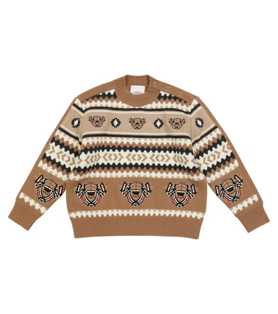 Shop Burberry Wool And Cashmere Fair Isle Sweater In Brown