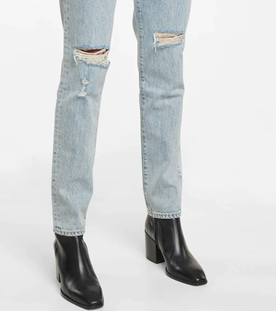 Shop Slvrlake Beatnik High-rise Distressed Jeans In Blue