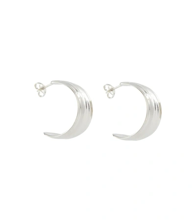 Shop Loewe Sterling Silver Demi-hoop Earrings