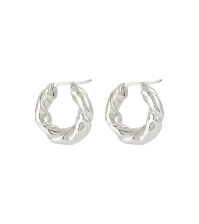 Loewe Twisted Sterling Silver Hoop Earrings In Silver