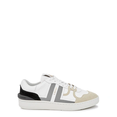 Shop Lanvin Clay Panelled Leather Sneakers In White