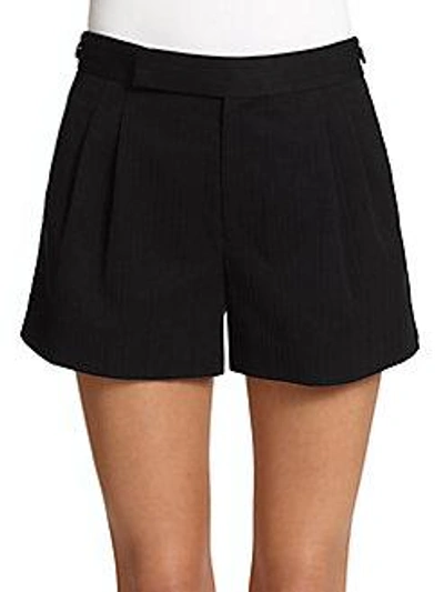 Shop Marc Jacobs Shadow Stripe Pleated Cotton Shorts In 0400088205658