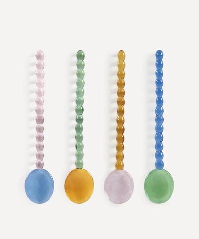Shop Klevering Perle Spoons Set Of Four In Multicoloured