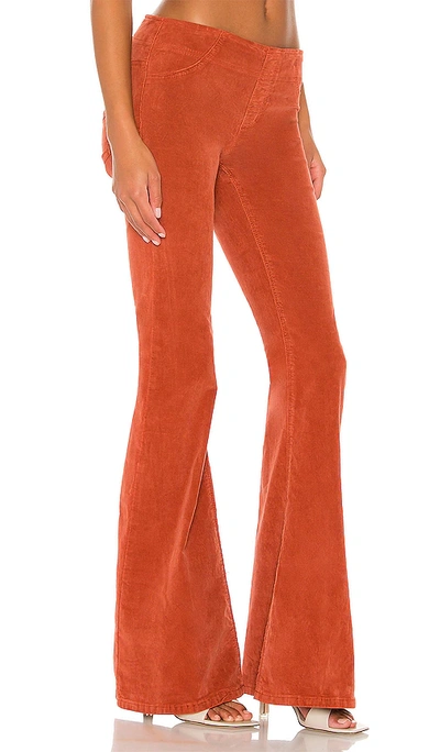 Shop Free People Pull On Cord Flare Pant In Earth & Soil