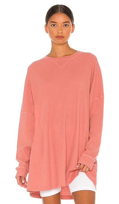 Shop Free People Early Night Thermal Tee In Rose