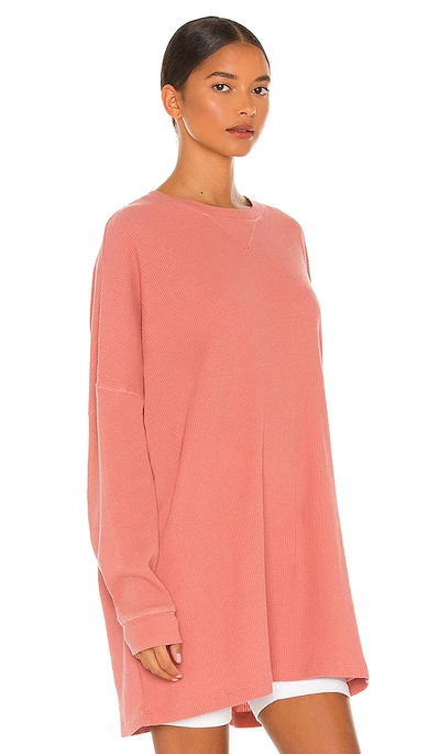 Shop Free People Early Night Thermal Tee In Rose