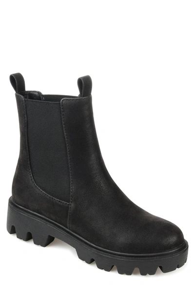 Journee Collection Ivette Vegan Leather Chelsea Combat Boot In Black
