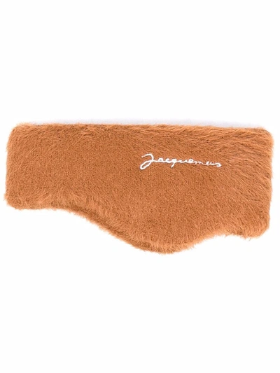 Shop Jacquemus Neve Knitted Headband In Brown