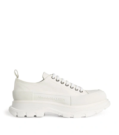 Shop Alexander Mcqueen Canvas Tread Slick Sneakers In White